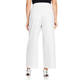 Marina Rinaldi Wide Leg Cropped Stretch Cotton Trousers White