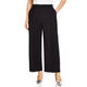 Marina Rinaldi Wide Leg Cropped Stretch Cotton Trousers Black