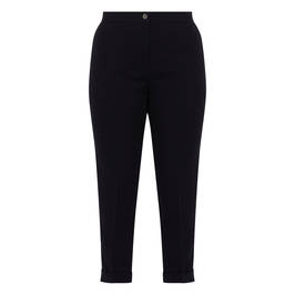 Marina Rinaldi Triacetate Cady Trousers With Turn-Up Hem Black - Plus Size Collection