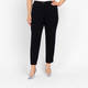 Marina Rinaldi Triacetate Cady Trousers With Turn-Up Hem Black