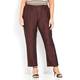 Marina Rinaldi Mahogany crushed linen silk TROUSERS