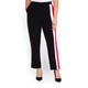 MARINA RINALDI BLACK TROUSER WITH RED INSERT DETAIL