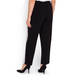 MARINA RINALDI BLACK TROUSER WITH CREAM INSERT DETAIL