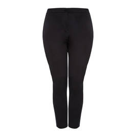 MARINA RINALDI BLACK COTTON SATEEN TROUSERS - Plus Size Collection