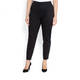 MARINA RINALDI BLACK COTTON SATEEN TROUSERS