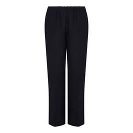 MARINA RINALDI LINEN PULL ON TROUSERS BLACK - Plus Size Collection