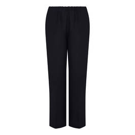 MARINA RINALDI LINEN PULL ON TROUSERS BLACK - Plus Size Collection