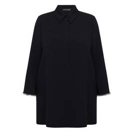 Marina Rinaldi Rhinestone Cuff Tunic Black  - Plus Size Collection