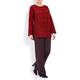 MARINA RINALDI red and aubergine silk crepe TUNIC