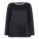 MARINA RINALDI BLACK PIN STRIPE TWILL TUNIC 