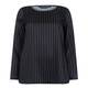 MARINA RINALDI BLACK PIN STRIPE TWILL TUNIC 