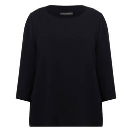 Marina Rinaldi Triacetate Cady Tunic Black  - Plus Size Collection