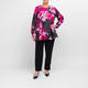 Marina Rinaldi Pure Silk Twill Printed Tunic Black and Pink 