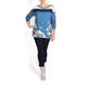 MARINA RINALDI BLUE TUNIC FLORAL PRINT  