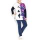 MARINA RINALDI NAVY & WHITE PRINTED TUNIC WITH JERSEY BACK