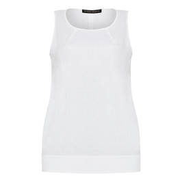 MARINA RINALDI LINEN VEST WHITE - Plus Size Collection