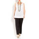 MARINA RINALDI LINEN VEST WHITE