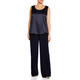 Marina Rinaldi Satin and Jersey Vest Navy