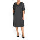 MARINA RINALDI VIRGIN WOOL BLACK CHECK DRESS