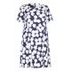 Marina Rinaldi navy abstract floral print DRESS with optional sleeves