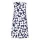 Marina Rinaldi navy abstract floral print DRESS with optional sleeves