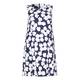 Marina Rinaldi navy abstract floral print DRESS with optional sleeves