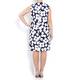 Marina Rinaldi navy abstract floral print DRESS with optional sleeves