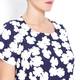 Marina Rinaldi navy abstract floral print DRESS with optional sleeves