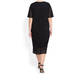 MARINA RINALDI PURE COTTON BLACK SANGALO LACE DRESS 