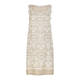 MARINA RINALDI LINEN EMBROIDERED DRESS WITH OPTIONAL SLEEVES