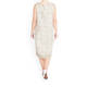 MARINA RINALDI LINEN EMBROIDERED DRESS WITH OPTIONAL SLEEVES