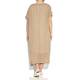 MARINA RINALDI caramel and cream linen dress