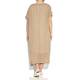 MARINA RINALDI caramel and cream linen dress