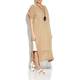 MARINA RINALDI caramel and cream linen dress