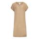 MARINA RINALDI caramel and cream linen dress