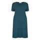 MARINA RINALDI V-NECK VISCOSE KNIT DRESS TEAL