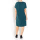 MARINA RINALDI V-NECK VISCOSE KNIT DRESS TEAL