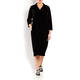 MARINA RINALDI VELVET JERSEY DRESS BLACK