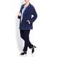 Marina Rinaldi blue suede 3-button JACKET