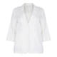 MARINA RINALDI WHITE LINEN PINSTRIPE SINGLE BREASTED BLAZER