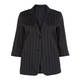 MARINA RINALDI BLACK LINEN PINSTRIPE SINGLE BREASTED BLAZER