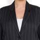 MARINA RINALDI BLACK LINEN PINSTRIPE SINGLE BREASTED BLAZER