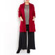 MARINA RINALDI LONG COLLARED KNIT CARDIGAN RED