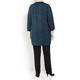 MARINA RINALDI JAQUARD LONG JACKET IN TEAL