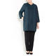 MARINA RINALDI JAQUARD LONG JACKET IN TEAL