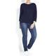MARINA RINALDI PURE COTTON SWEATER WITH RAGLAN SLEEVES 