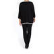 MARINA RINALDI BLACK VIRGIN WOOL SWEATER WHITE TIPPING