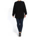 MARINA RINALDI BLACK COTTON AND LUREX SWEATER 