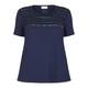 MARINA RINALDI NAVY JERSEY T-SHIRT WITH SEQUINS