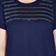 MARINA RINALDI NAVY JERSEY T-SHIRT WITH SEQUINS